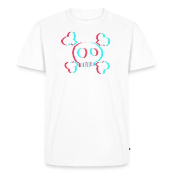 Crâne - T-shirt Premium bio Homme - blanc - Devant - Nico (187cm)