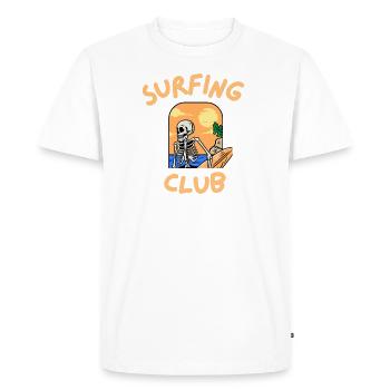 Surf Club with skeleton - Men's Premium Organic T-Shirt - white - Front - Nico (187cm)