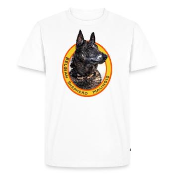 belgian shepherd malinois black - Men's Premium Organic T-Shirt - white - Front - Nico (187cm)