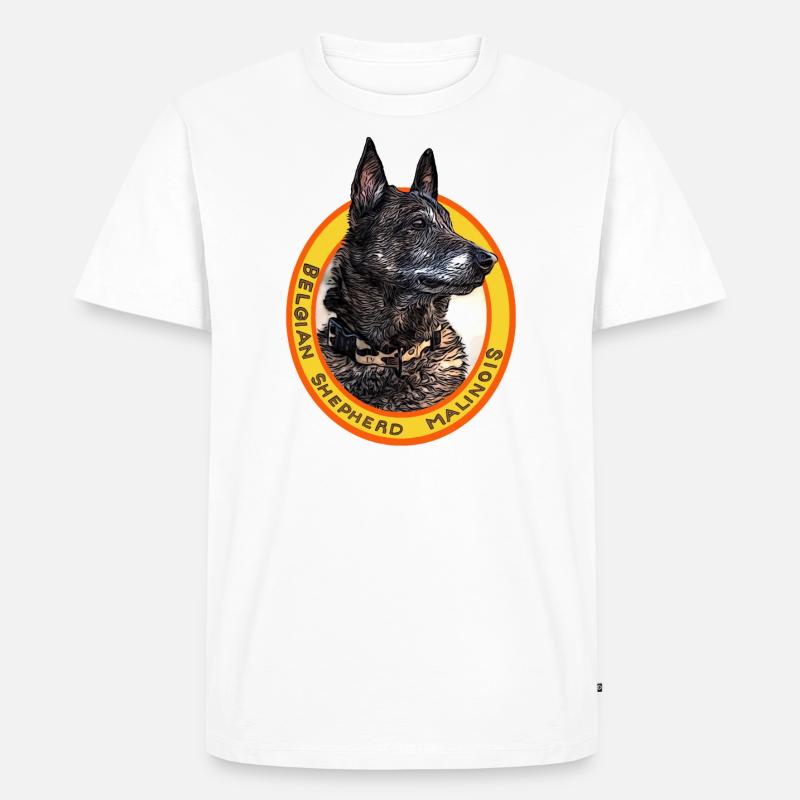 Belgischer Schäferhund Malinois schwarz - Männer Premium Bio T-Shirt - Weiß