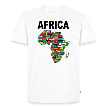 AFRIQUE - T-shirt Premium bio Homme - blanc - Devant - Nico (187cm)