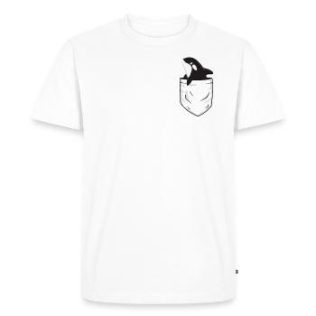 Baleine fraîche orque à épée dans la poche poitrine T-shirt - T-shirt Premium bio Homme - blanc - Devant - Nico (187cm)