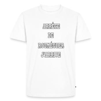 Expression Française rouméguer - T-shirt Premium bio Homme - blanc - Devant - Nico (187cm)