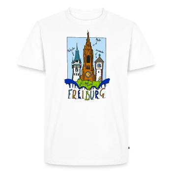 Fribourg - T-shirt Premium bio Homme - blanc - Devant - Nico (187cm)