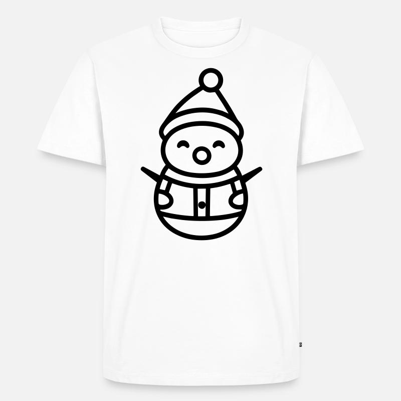 Schneemann - Männer Premium Bio T-Shirt - Weiß