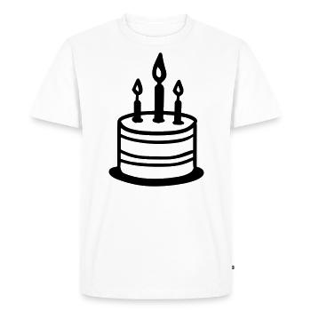Gateau d'anniversaire - T-shirt Premium bio Homme - blanc - Devant - Nico (187cm)