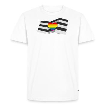 PROUD 2025 Ally - Männer Premium Bio T-Shirt - Weiß - Vorne - Nico (187cm)