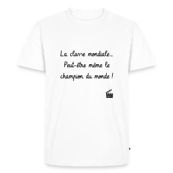 La classe mondiale... Le Dîner de cons - Culte - T-shirt Premium bio Homme - blanc - Devant - Nico (187cm)