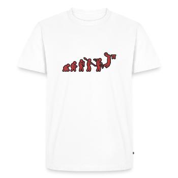 Evolution Basket-ball Rouge Grunge - T-shirt Premium bio Homme - blanc - Devant - Nico (187cm)