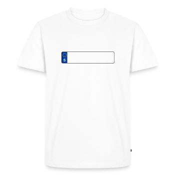 plaque d'immatriculation S - T-shirt Premium bio Homme - blanc - Devant - Nico (187cm)