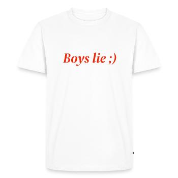 Boys lie - Men's Premium Organic T-Shirt - white - Front - Nico (187cm)