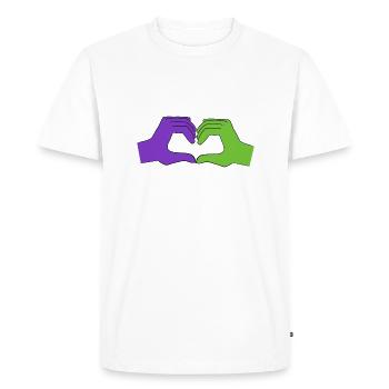 cœur violet - T-shirt Premium bio Homme - blanc - Devant - Nico (187cm)