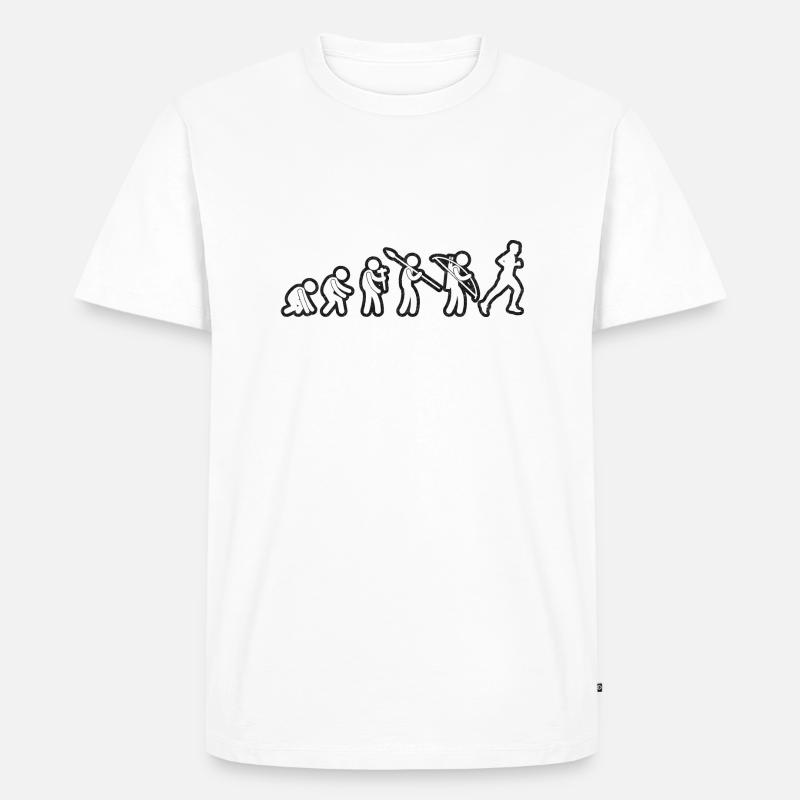 Evolution Running White Grunge - Männer Premium Bio T-Shirt - Weiß