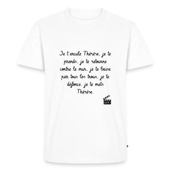 Je t'en**** Thérèse ! Le Père Noël est une ordure - T-shirt Premium bio Homme - blanc - Devant - Nico (187cm)