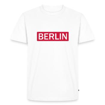Berlin - Men's Premium Organic T-Shirt - white - Front - Nico (187cm)