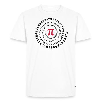 Math Pi π mathematics spiral irrational number - Men's Premium Organic T-Shirt - white - Front - Nico (187cm)
