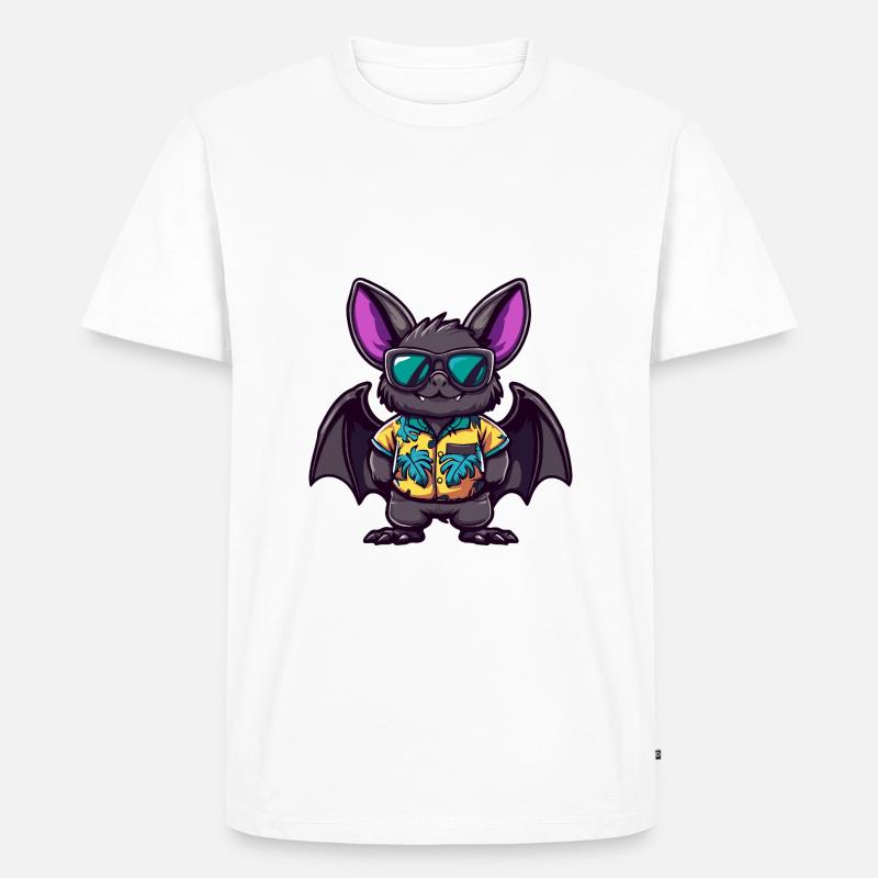 Fledermaus Comic Urlaub - Männer Premium Bio T-Shirt - Weiß