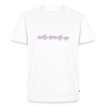 fleurs ligne violette ligne plantation - T-shirt Premium bio Homme - blanc - Devant - Nico (187cm)
