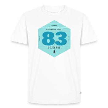 Vignette automobile 1983 France rétro voiture - T-shirt Premium bio Homme - blanc - Devant - Nico (187cm)