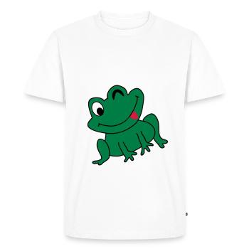 Grenouille idée Heureux dessins animés enfants cadeau - T-shirt Premium bio Homme - blanc - Devant - Nico (187cm)