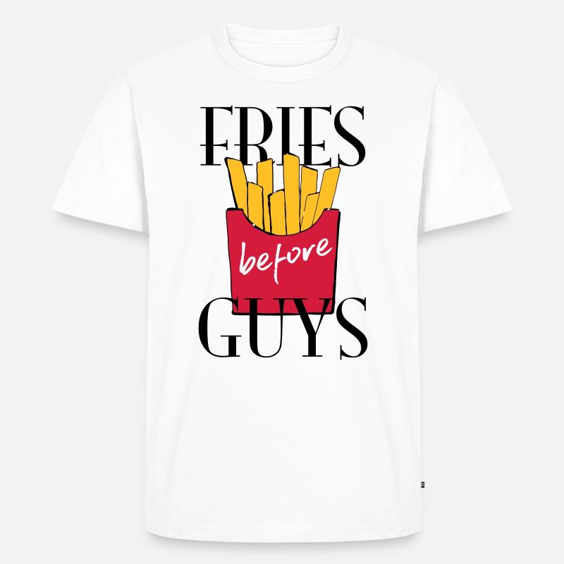 Pommes - Männer Premium Bio T-Shirt - Weiß