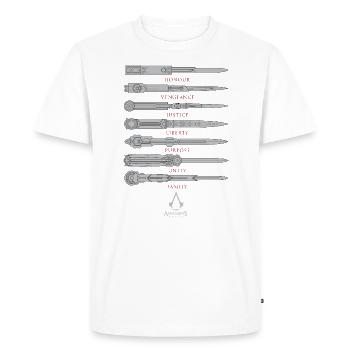 Assassin's Creed Logo Et Lame Cachée - T-shirt Premium bio Homme - blanc - Devant - Nico (187cm)