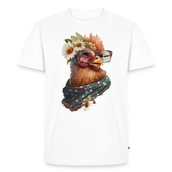 Drôle de poulet - T-shirt Premium bio Homme - blanc - Devant - Nico (187cm)