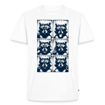Raccoon in photo booth - Men's Premium Organic T-Shirt - white - Front - Nico (187cm)