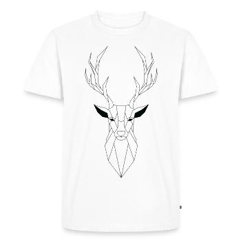 Geometric Deer - Men's Premium Organic T-Shirt - white - Front - Nico (187cm)