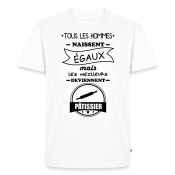 hommes pâtissier,cadeau patissier,pâtisserie - T-shirt Premium bio Homme - blanc - Devant - Nico (187cm)