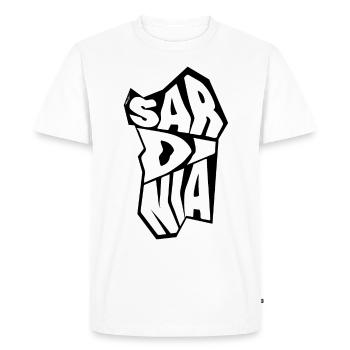 Sardinia Distorted - Men's Premium Organic T-Shirt - white - Front - Nico (187cm)