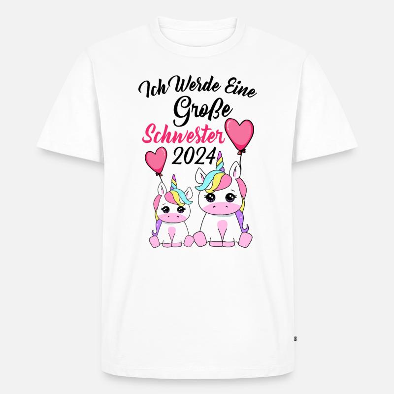 Große Schwester 2024 - Männer Premium Bio T-Shirt - Weiß