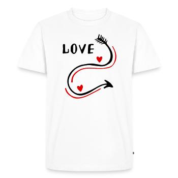 Love Arrow Hearts Love sweet in love motif - Men's Premium Organic T-Shirt - white - Front - Nico (187cm)