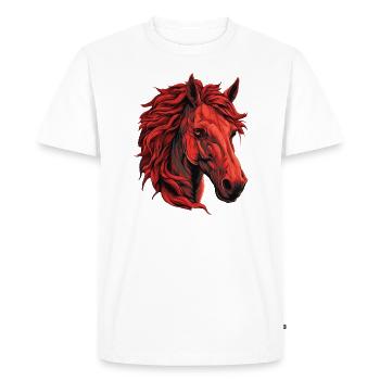 Portrait de cheval rouge - Vivid Animal Design - T-shirt Premium bio Homme - blanc - Devant - Nico (187cm)