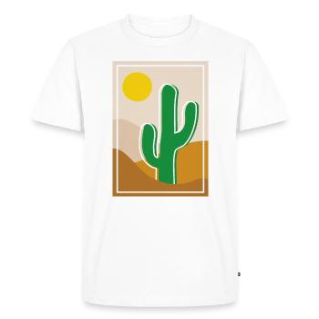Cactus dans le désert - T-shirt Premium bio Homme - blanc - Devant - Nico (187cm)