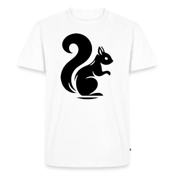 Elegant Squirrel Silhouette: Nature in - Men's Premium Organic T-Shirt - white - Front - Nico (187cm)