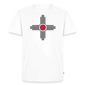 Zia Soleil, natifs américains, symbole spirituel - T-shirt Premium bio Homme - blanc - Devant - Nico (187cm)