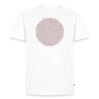 Sunflower Seed, digital red, Fibonacci spiral, - T-shirt Premium bio Homme - blanc - Devant - Nico (187cm)