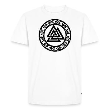 Valknut ,noeud sans fin celtique, Wotan, Odin - T-shirt Premium bio Homme - blanc - Devant - Nico (187cm)
