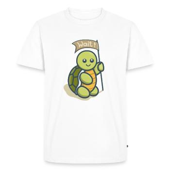 Funny Cute Turtle - Men's Premium Organic T-Shirt - white - Front - Nico (187cm)