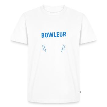 Bowleur Génial - T-shirt Premium bio Homme - blanc - Devant - Nico (187cm)