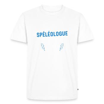 Spéléologue Génial - T-shirt Premium bio Homme - blanc - Devant - Nico (187cm)