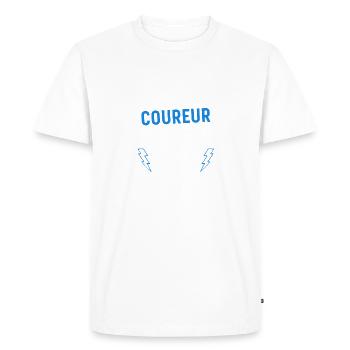 Awesome Runner - Men's Premium Organic T-Shirt - white - Front - Nico (187cm)