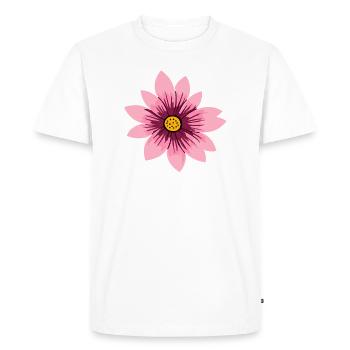 Motif floral rose rose - T-shirt Premium bio Homme - blanc - Devant - Nico (187cm)