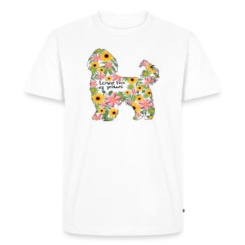 L’amour du design du chien havanais a des pattes - T-shirt Premium bio Homme - blanc - Devant - Nico (187cm)