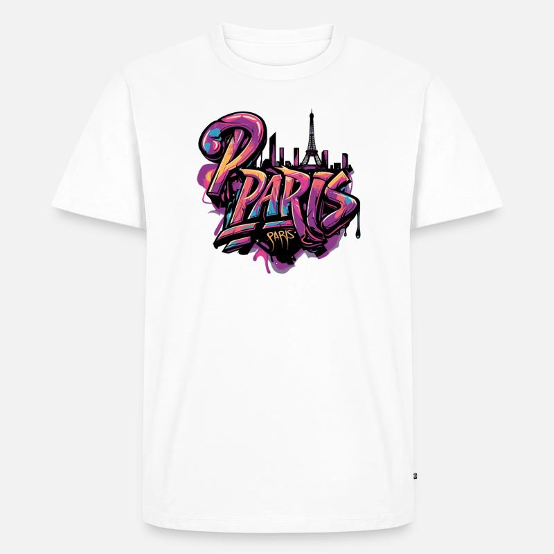 Paris Frankreich Eiffelturm - Männer Premium Bio T-Shirt - Weiß
