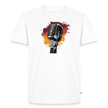 Microphone retro vintage singer - Men's Premium Organic T-Shirt - white - Front - Nico (187cm)