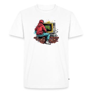 Console de jeu rétro Vintage Gamer - T-shirt Premium bio Homme - blanc - Devant - Nico (187cm)
