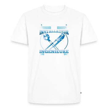 L’installateur Dieu l’a créé parce que les ingénieurs aussi - T-shirt Premium bio Homme - blanc - Devant - Nico (187cm)