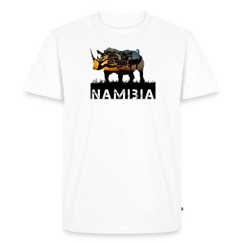 Namibia Rhinocéros - T-shirt Premium bio Homme - blanc - Devant - Nico (187cm)